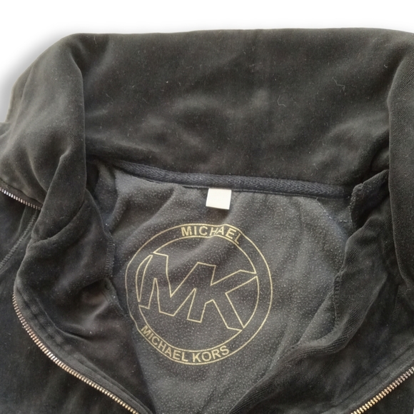 Michael kors Valour black full zip with mock hoodie / wide collar small - Picture 3 of 6